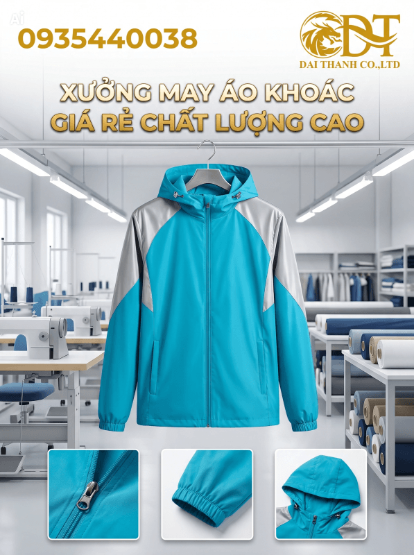 Xưởng may áo khoác gió đồng phục