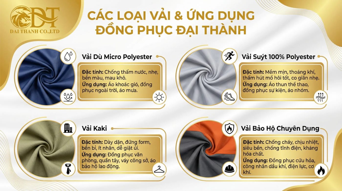 Xưởng may áo khoác giá rẻ tại Long Hải – Thiết kế đẹp, giá tận xưởng 2 Vải may áo khoác đồng phục