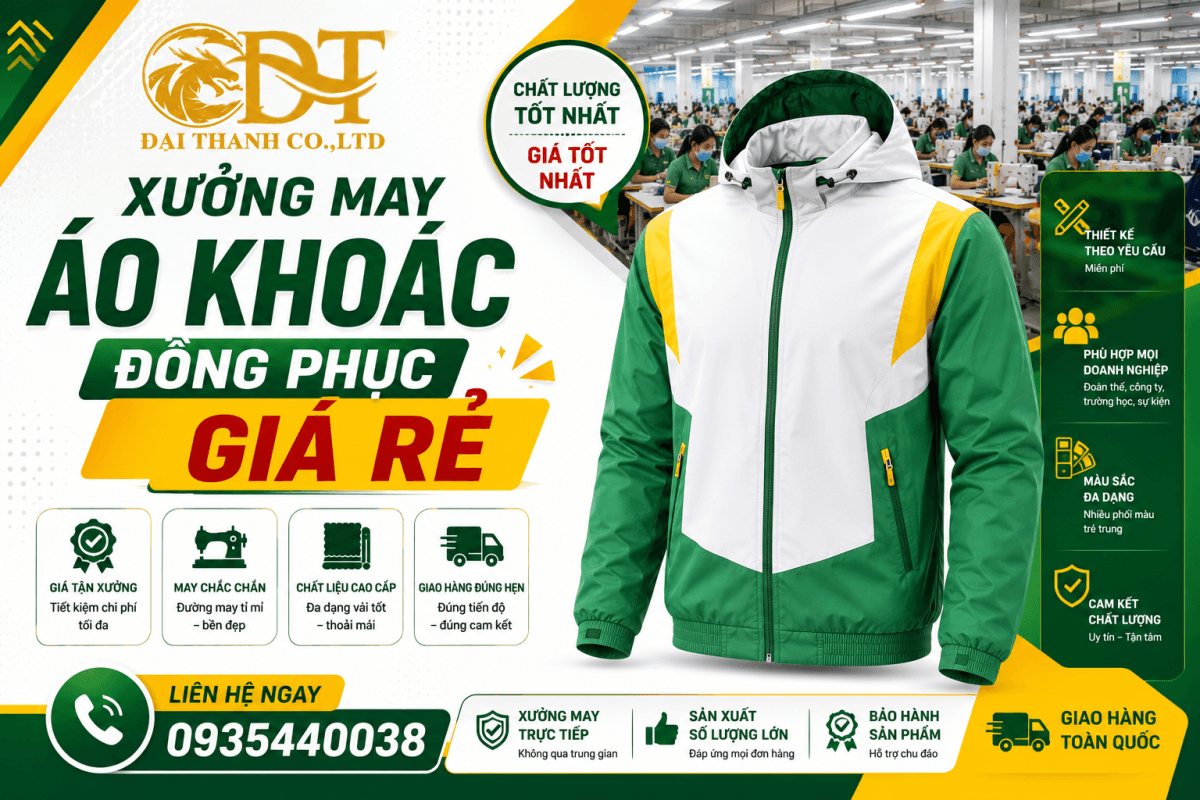 Xưởng may áo khoác trực tiếp – Những điều cần biết trước khi đặt may 2 May áo khoác đồng phục giá rẻ