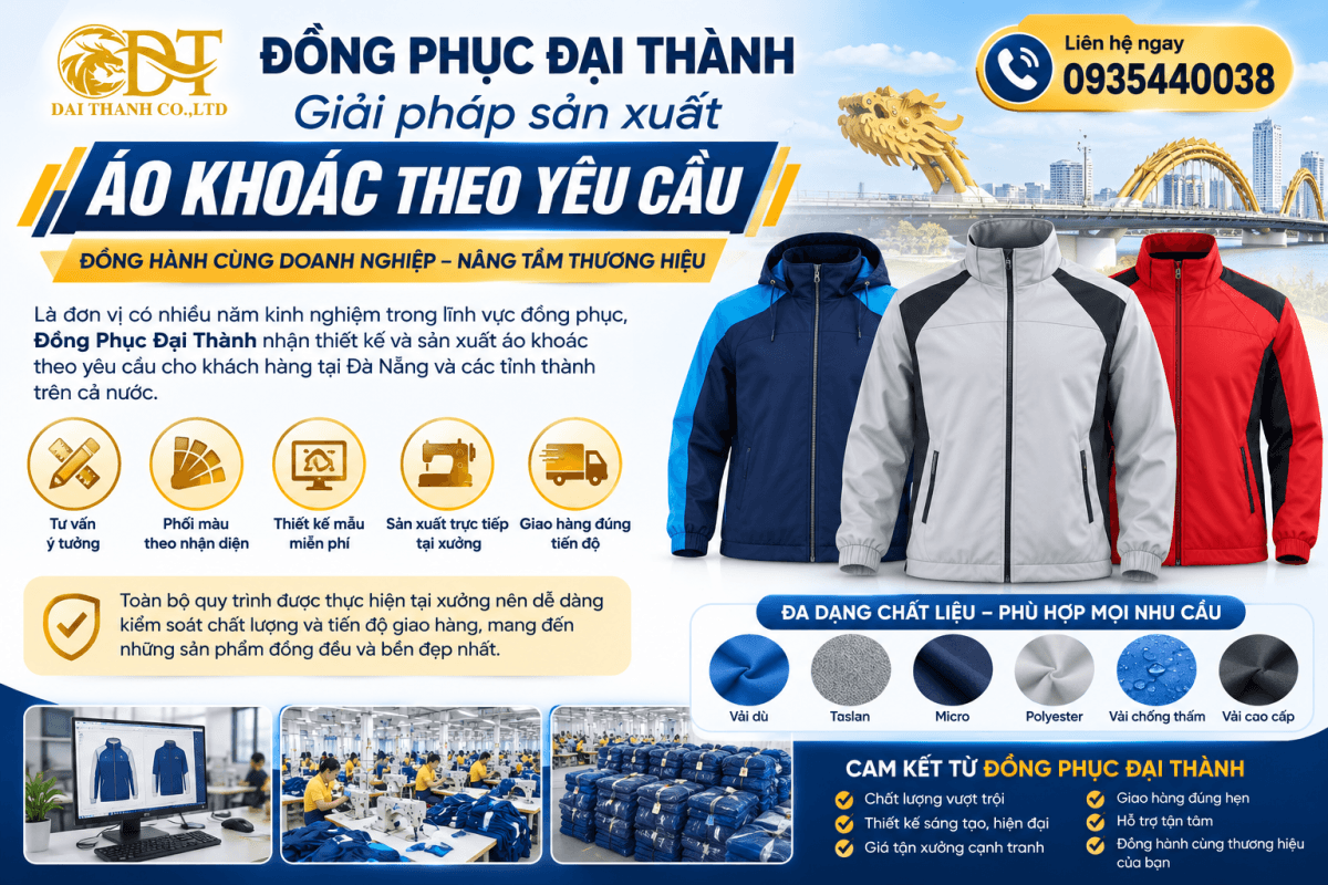 Xưởng may áo khoác tại Bình Chánh – May đồng phục theo yêu cầu, giá rẻ 7 May áo khoác theo yêu cầu