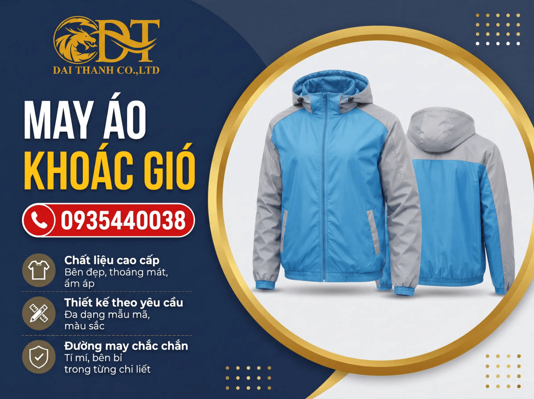 Xưởng may áo khoác trực tiếp – Những điều cần biết trước khi đặt may 1 Xưởng may áo khoác gió đồng phục giá rẻ