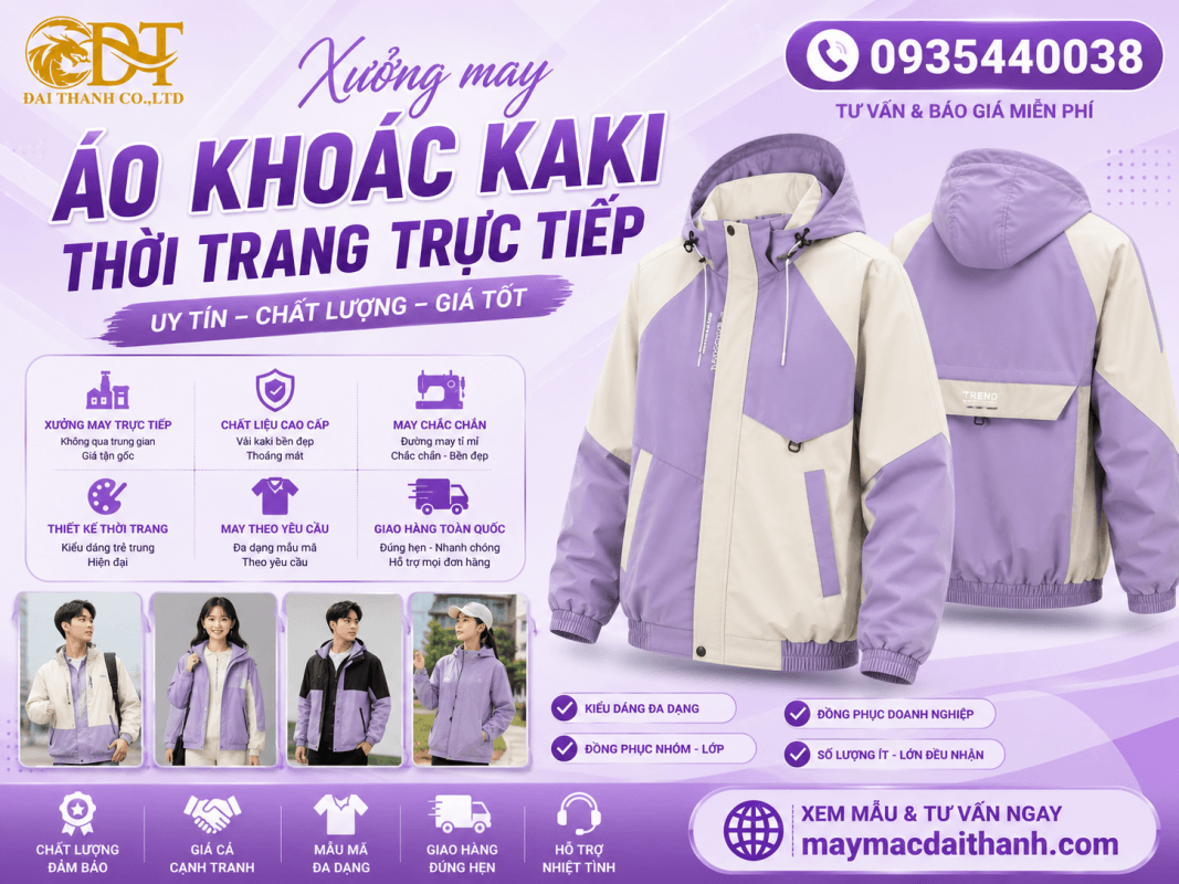 Xưởng may áo khoác kaki – May đồng phục bền đẹp theo yêu cầu 4 May áo khoác kaki