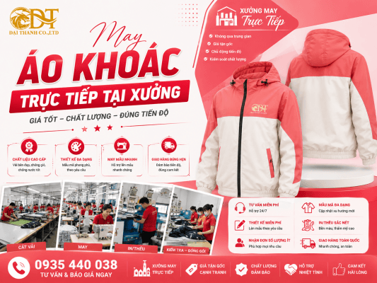 May áo khoác trực tiếp tại xưởng