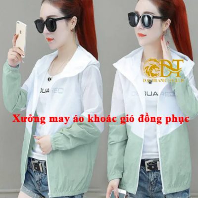 xưởng may áo khoác gió đồng phục