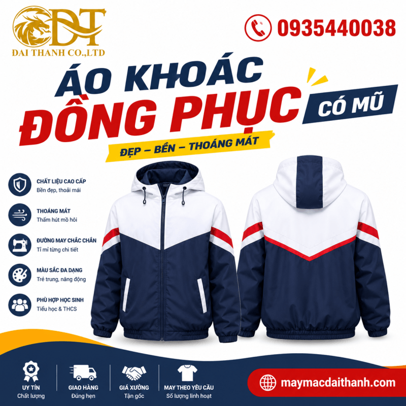 May áo khoác đồng phục