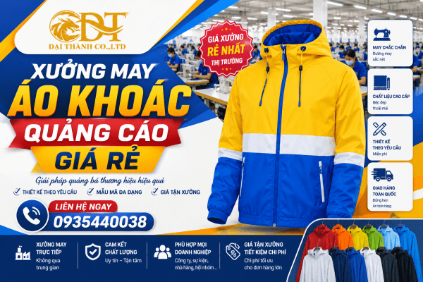 Xưởng may áo khoác quảng cáo giá rẻ tại HCM