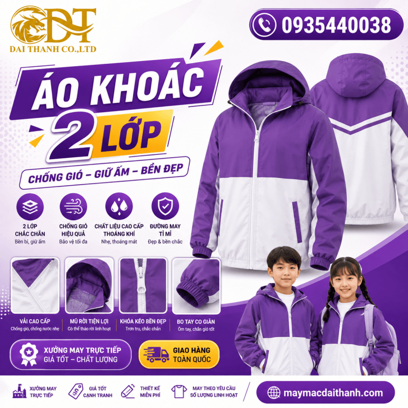 May áo khoác 2 lớp