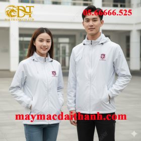May áo khoác đồng phục sinh viên màu trắng