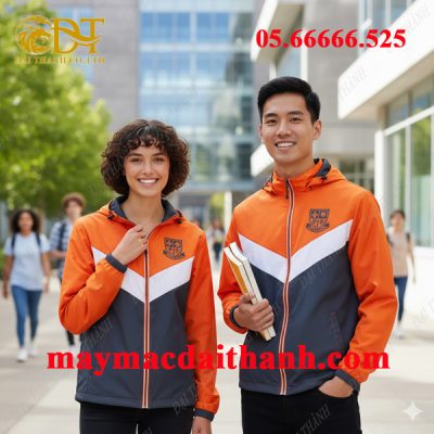 May áo khoác đồng phục sinh viên màu xám