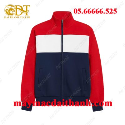 May áo khoác giá rẻ xanh phối đỏ trắng