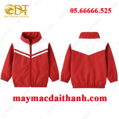 May áo khoác học sinh cấp 1 màu đỏ