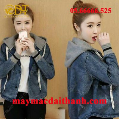 may áo khoác Jean