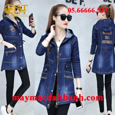 may áo khoác Jean