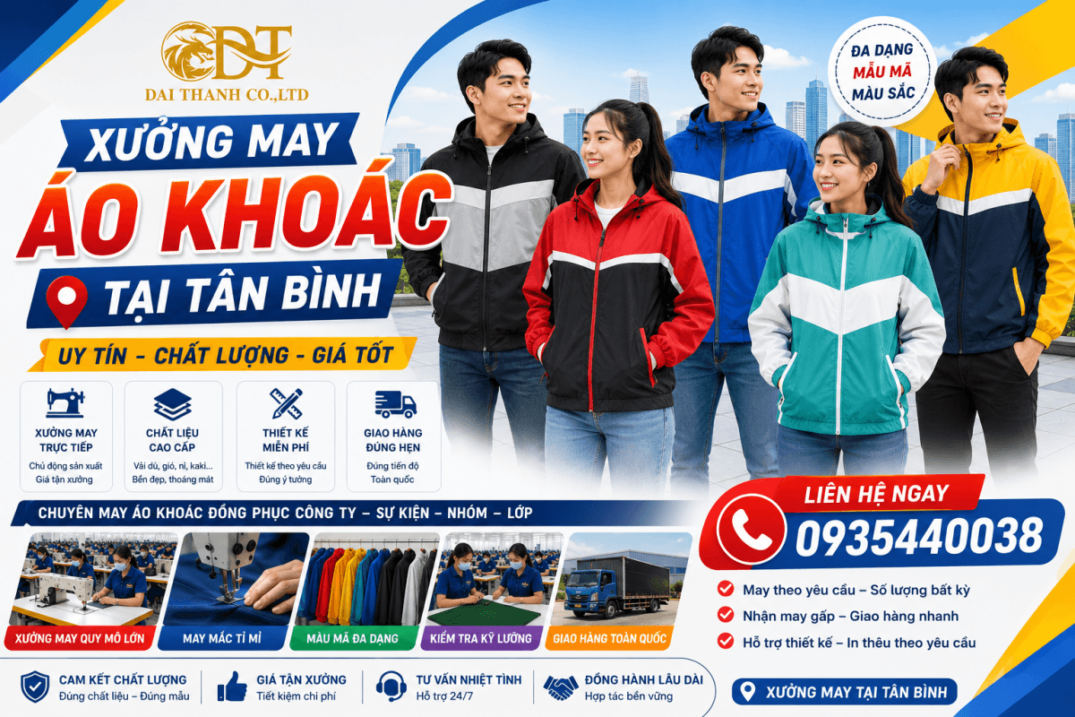 Xưởng may áo khoác tại Tân Bình giá rẻ