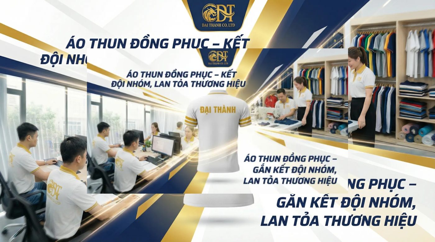 banner may áo thun đồng phục Đại Thành
