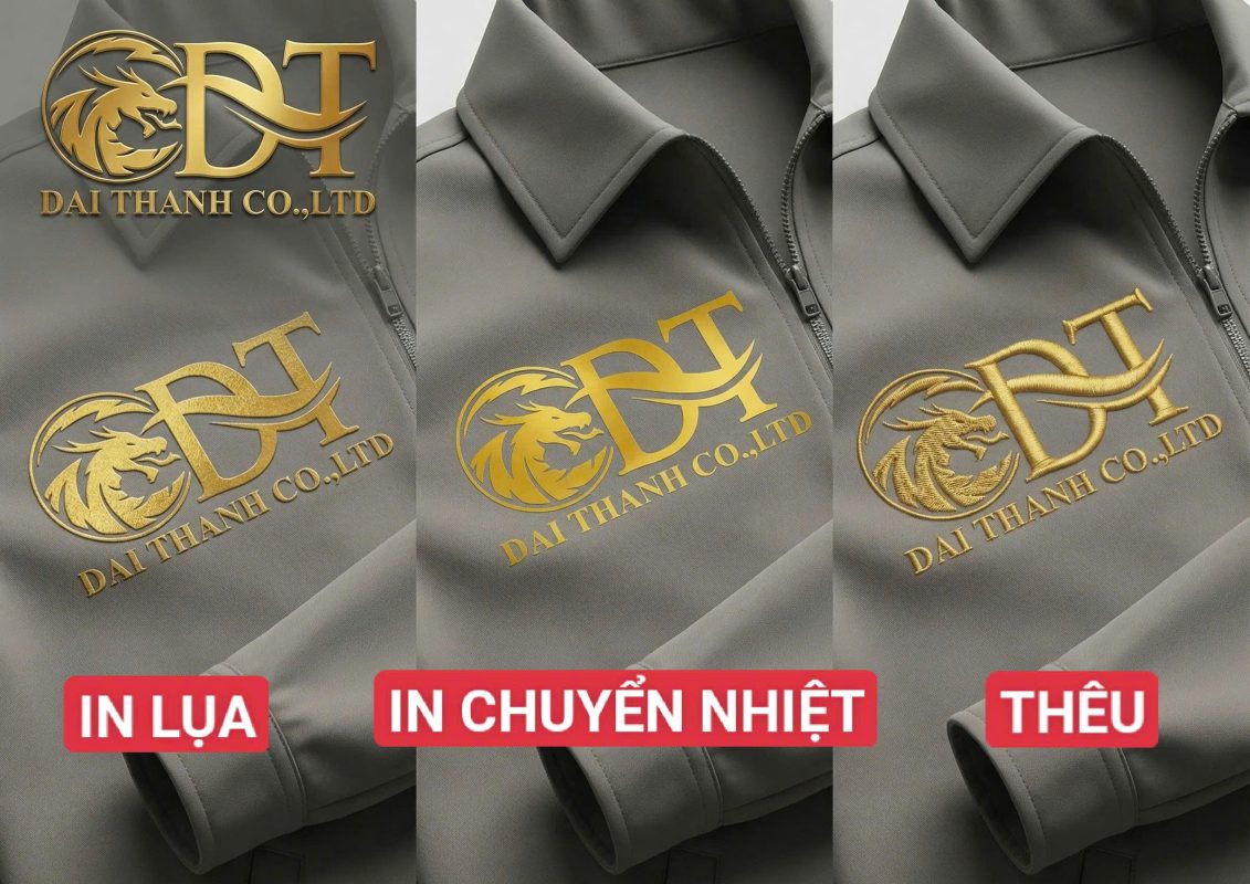 Nên in hay thêu logo trên áo khoác đồng phục công ty