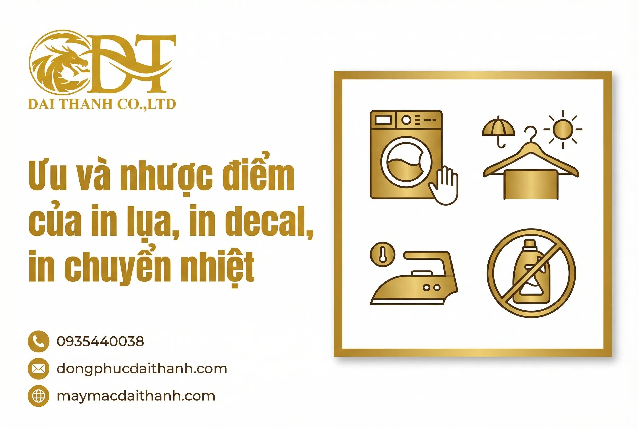 Ưu và nhược điểm của in lụa, in decal, in chuyển nhiệt