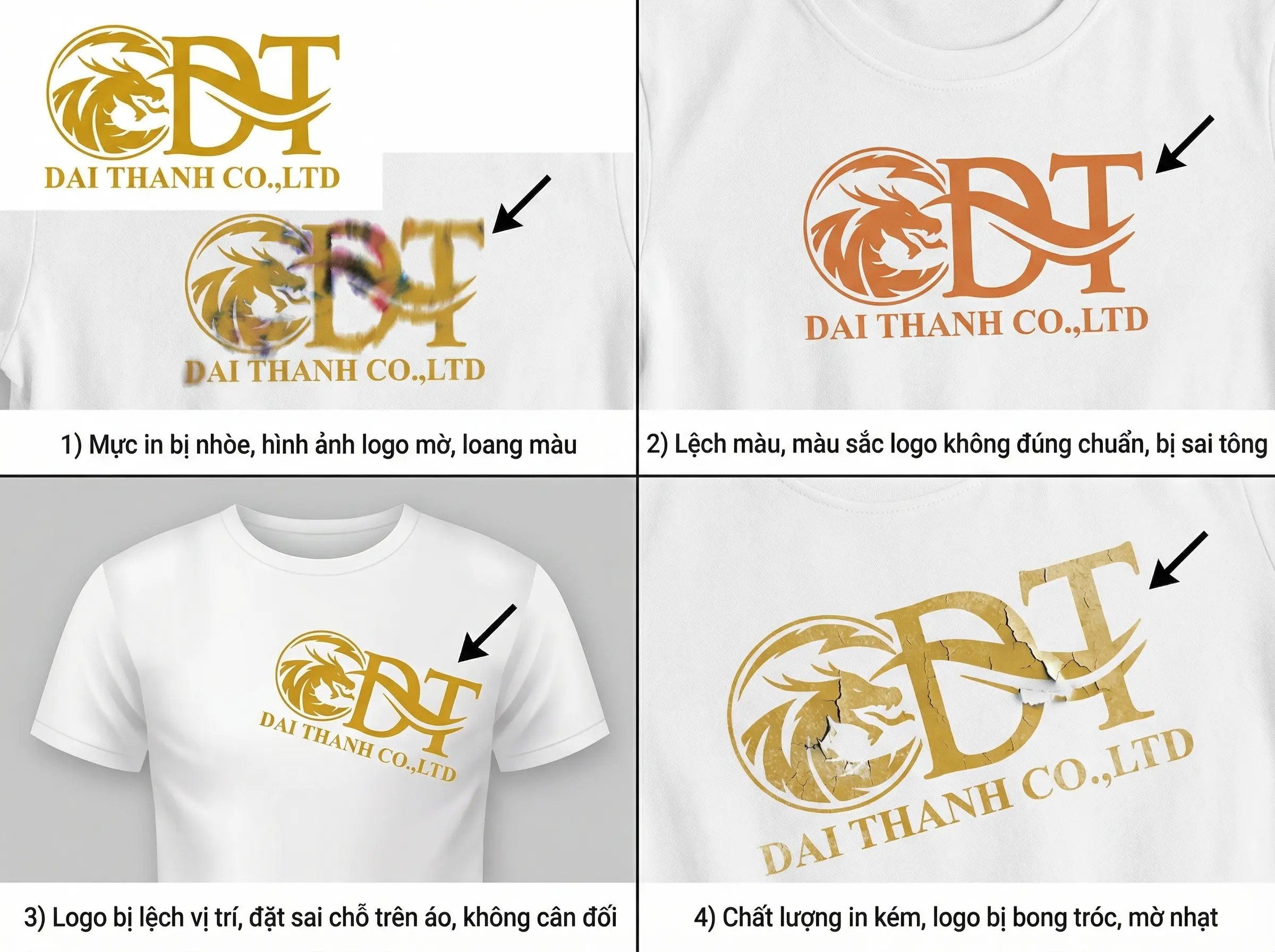 Lỗi logo in trên áo