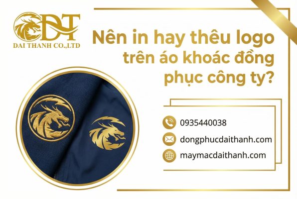 Nên in hay thêu logo trên áo khoác đồng phục công ty