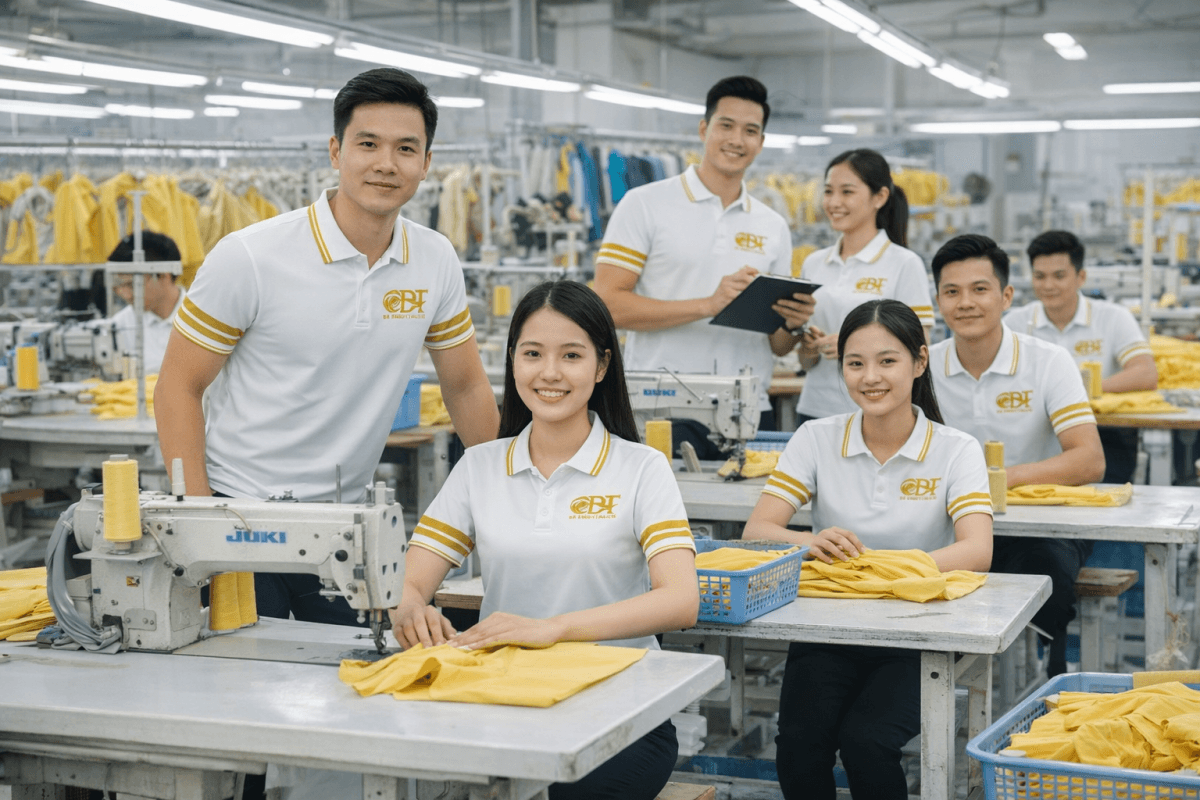 Xưởng may áo khoác đồng phục trực tiếp không qua trung gian