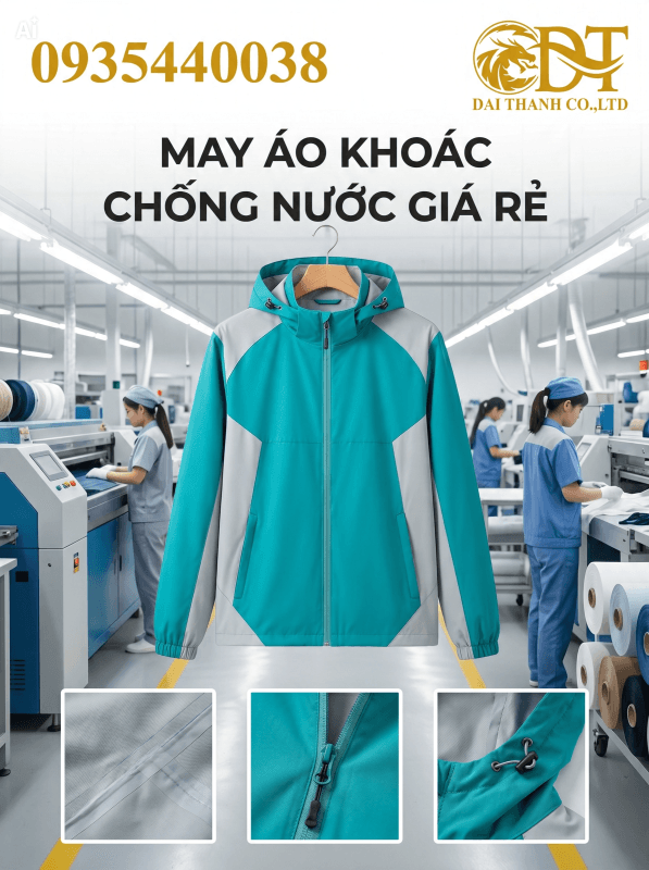 Xưởng may áo khoác chống nước giá rẻ