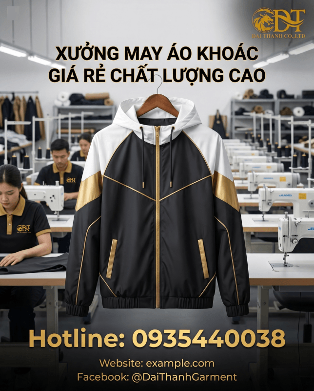 Xưởng May Áo Khoác Giá Rẻ Chất Lượng – Đồng Phục Đại Thành Chuyên Sản Xuất Trực Tiếp 1 May áo khoác giá rẻ chất lượng