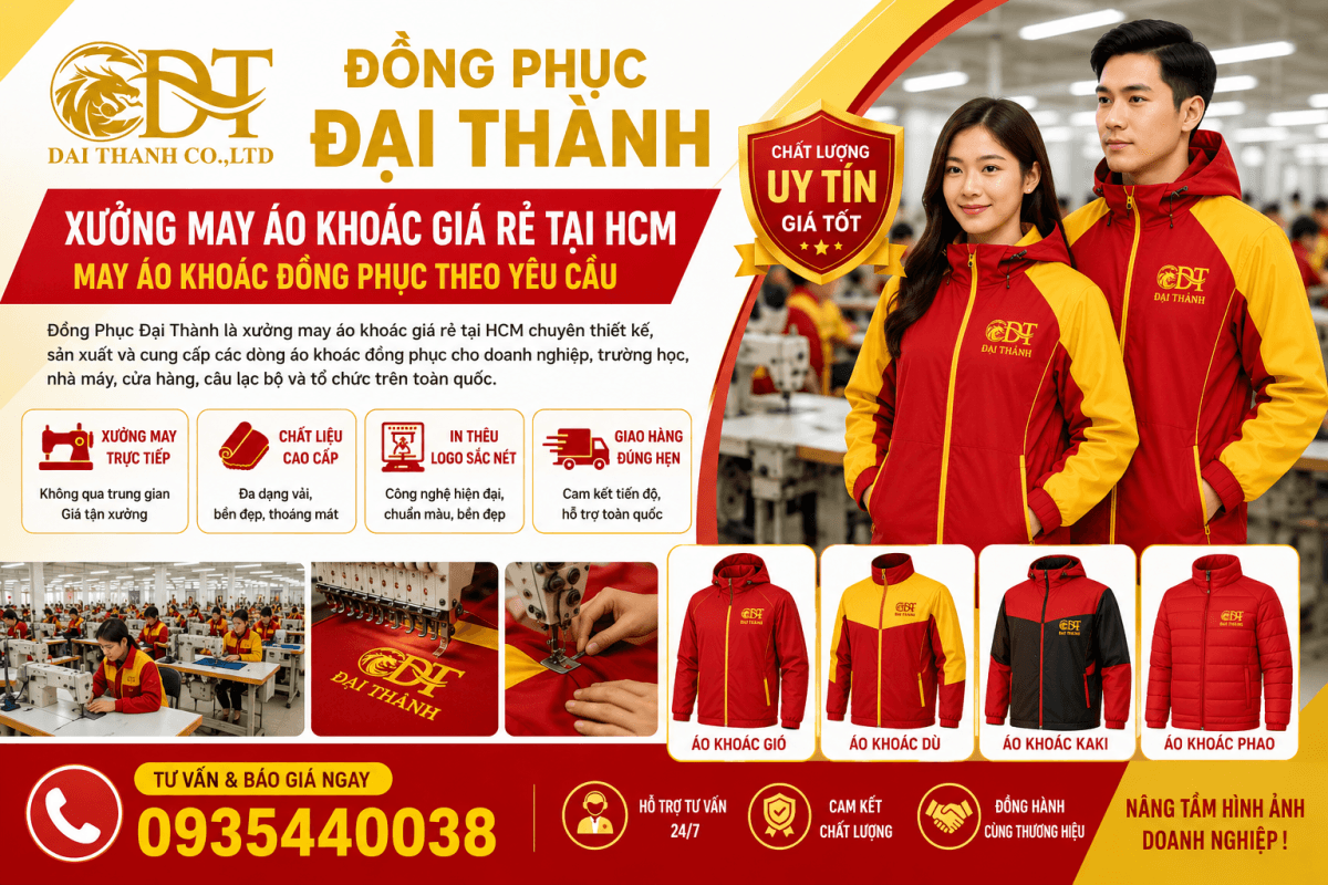 Xưởng may áo khoác giá rẻ tại HCM
