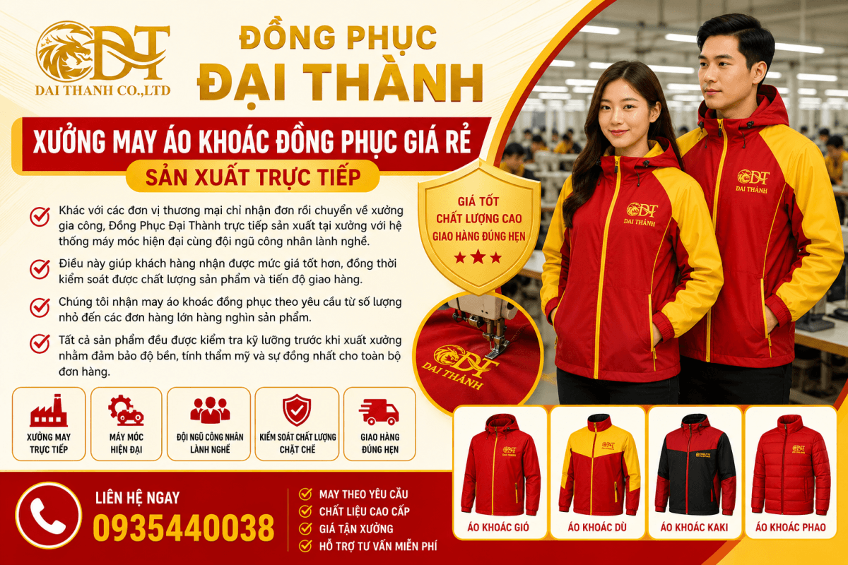 Xưởng may áo khoác trực tiếp
