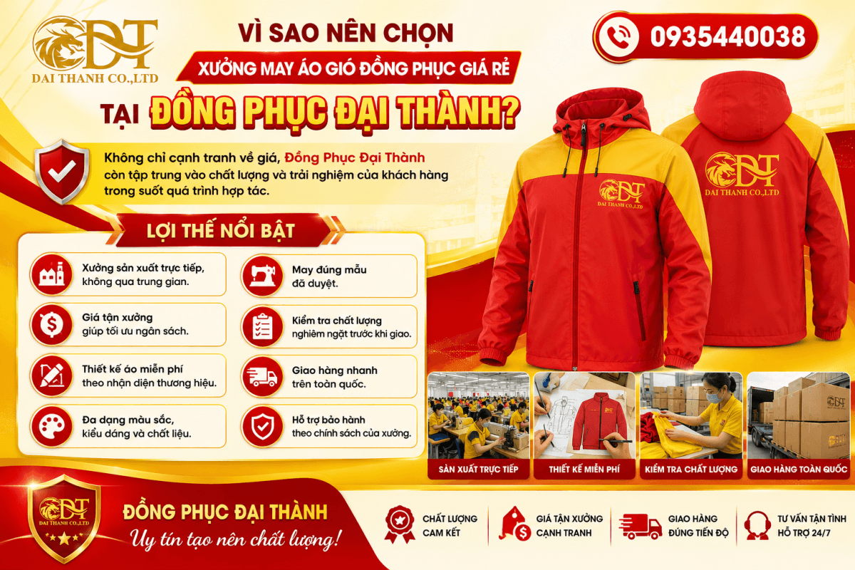 Xưởng may áo gió giá rẻ