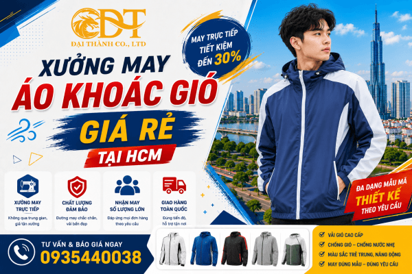 Xưởng may áo khoác gió đồng phục