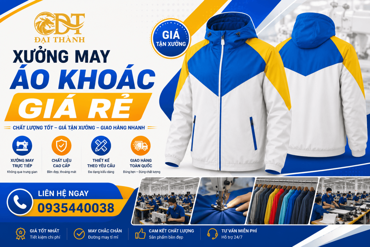Xưởng may áo khoác đồng phục giá rẻ