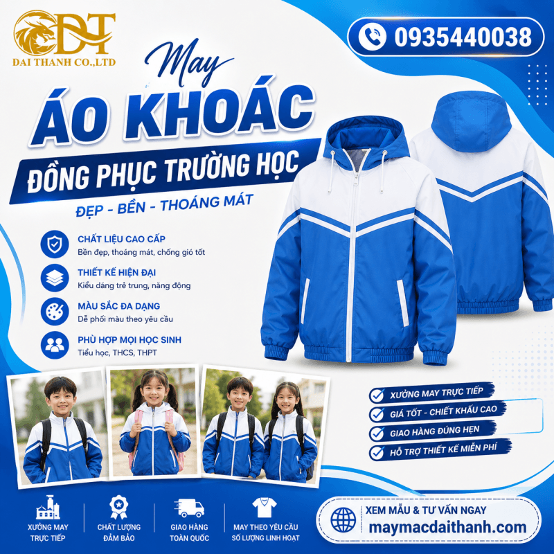 May áo khoác đồng phục trường học